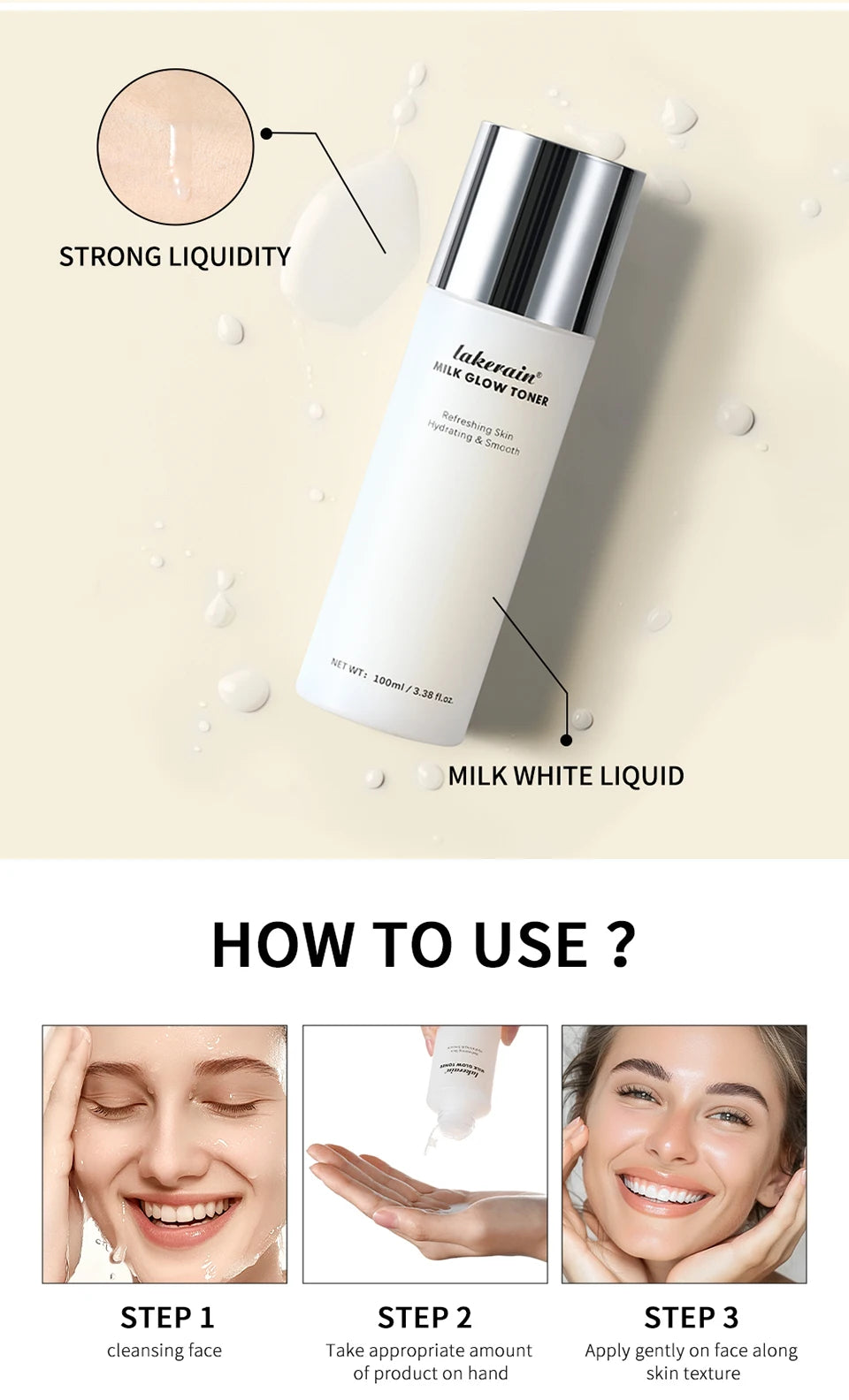 Daily Skin Care Milk Glow Toner for Dry And Tired Skin Hydration - 13