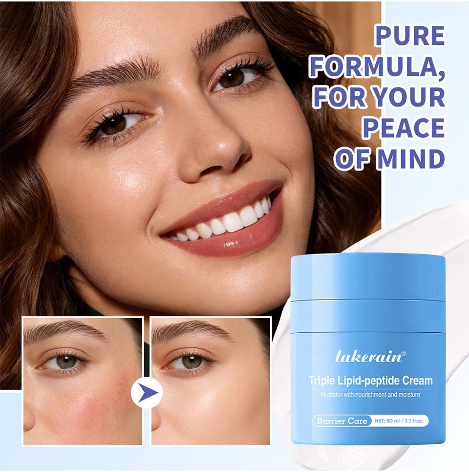 Dry Skin Facial Care Triple Lipid Peptide Cream Deep Hydration Moisturizer