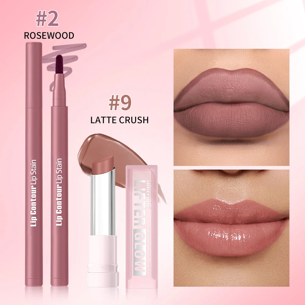 Daily makeup routine lip liner pencil and moisturizing lip balm kit - 8
