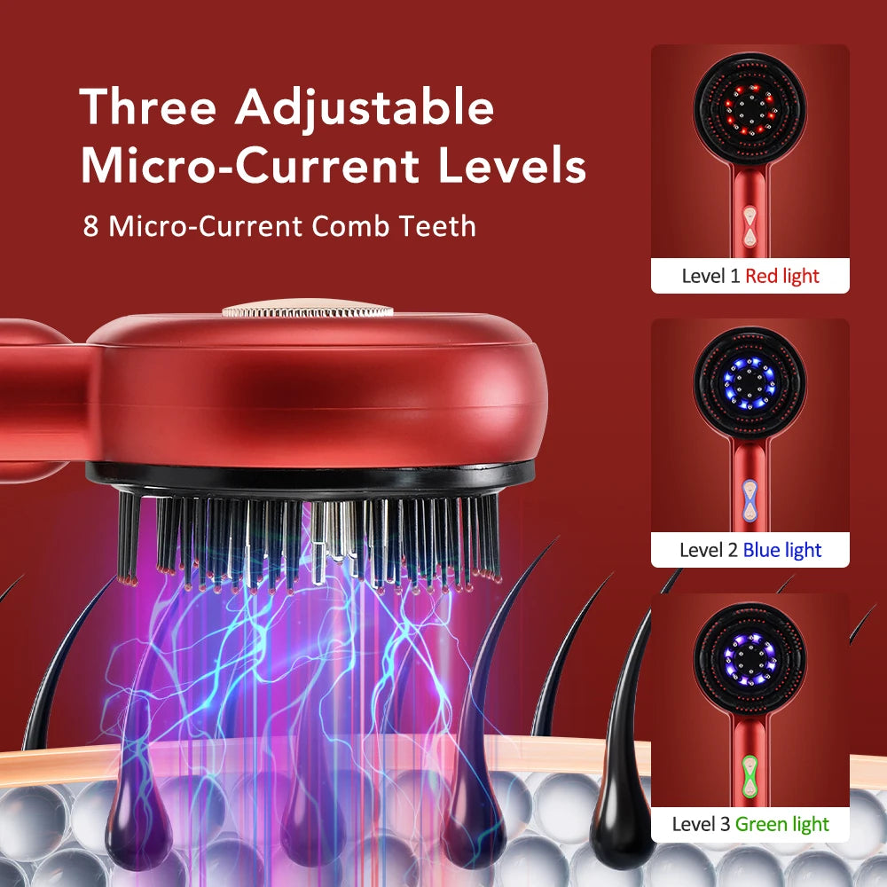 Scalp Care Electric Massage Comb with Red Light and Oil Applicator