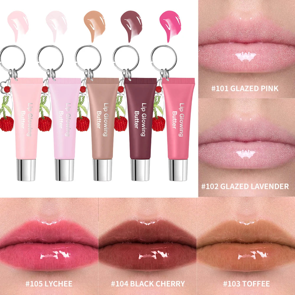 Daily Makeup Lip Gloss With Keychain For Long Lasting Hydrating Care