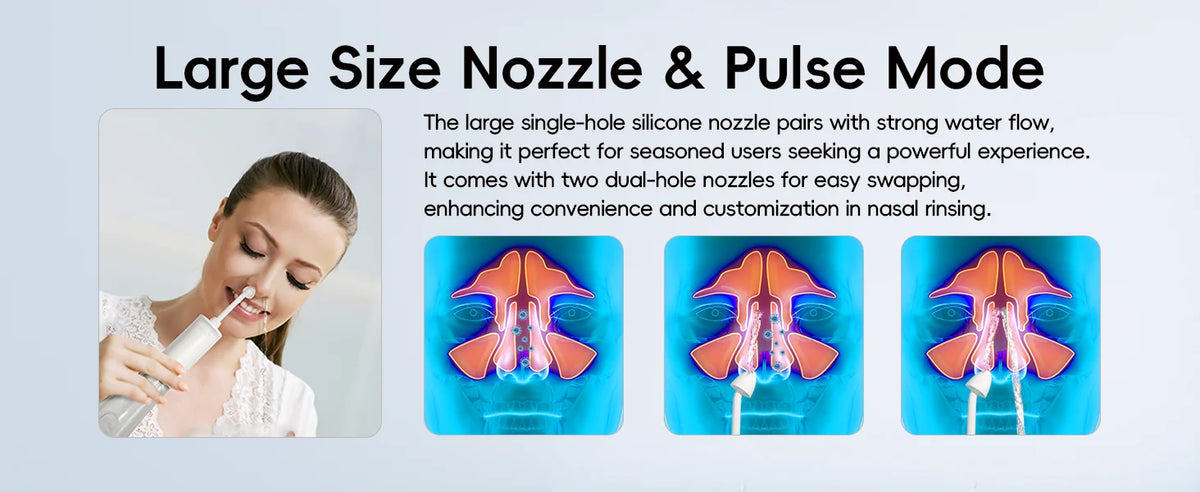 Home and Travel Water and Nasal Irrigator Combo with Head Massager