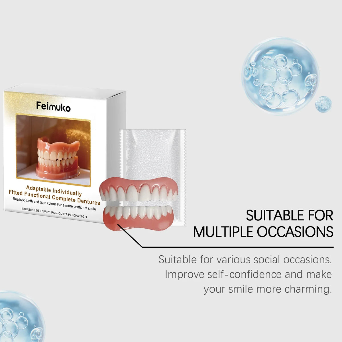 Daily Smile Enhancement Denture Silicone Kit for Easy Fit