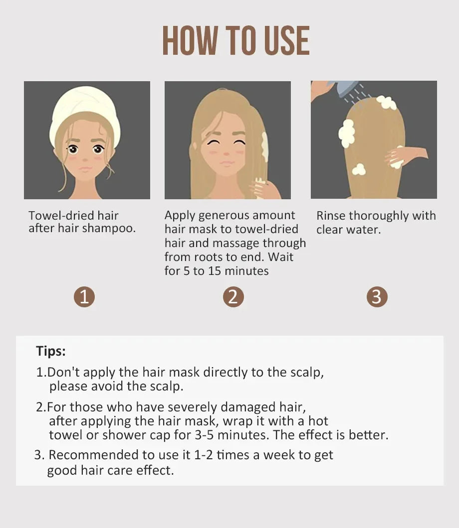 Dry Damaged Hair Keratin Hair Mask for Deep Moisture and Repair