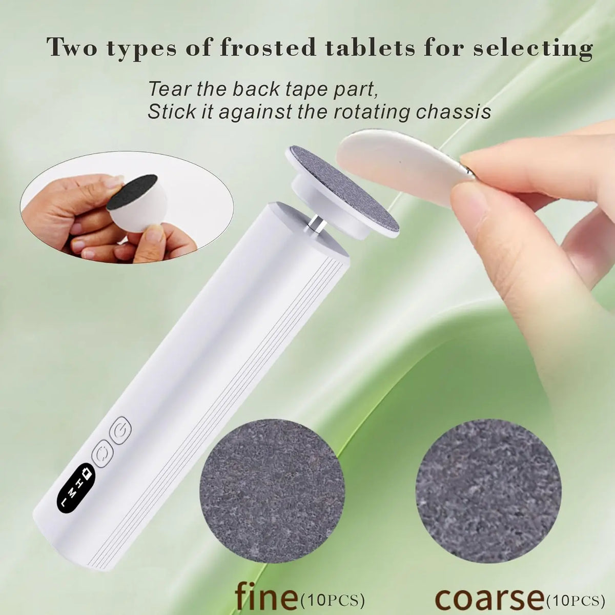 At Home Foot Care Cordless Electric Foot Callus Remover for Soft Heels