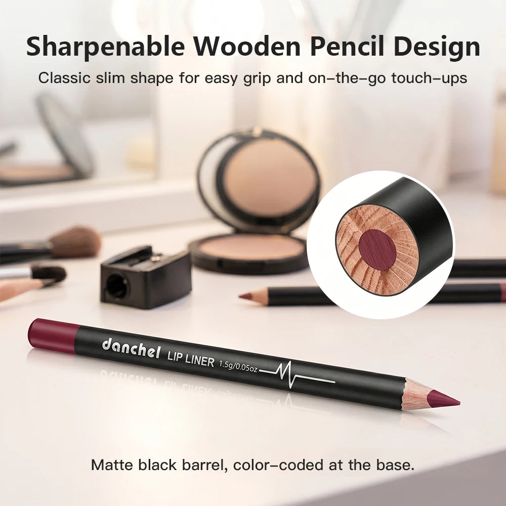 Daily Makeup Lip Liner Pencil Set for Long Lasting Waterproof Definition