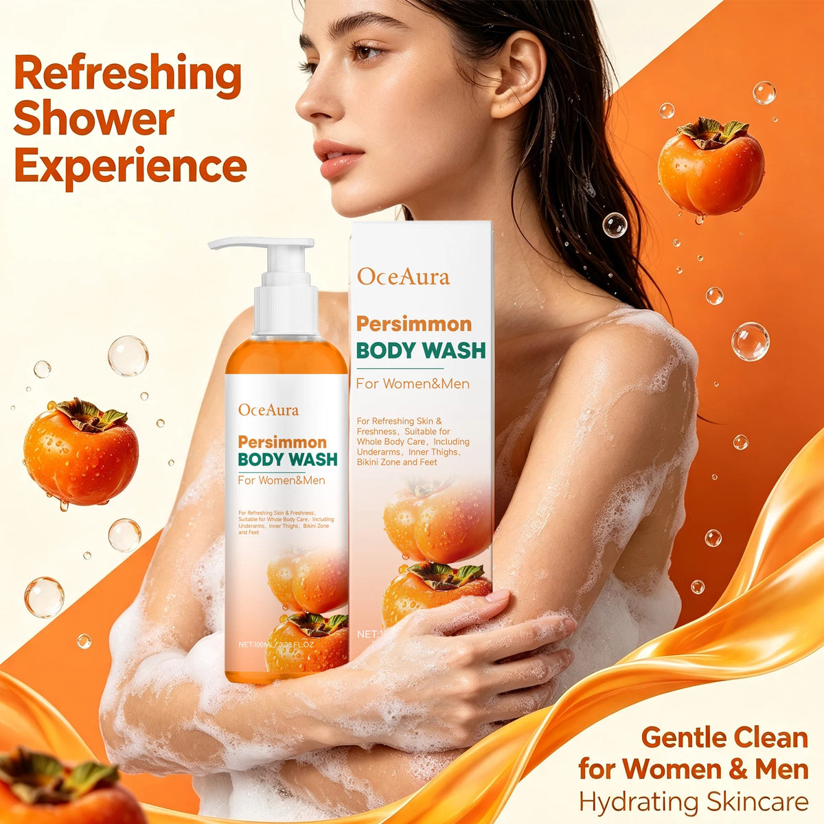 Daily Shower Persimmon Body Wash Sweat Odor Eliminating Natural Gel