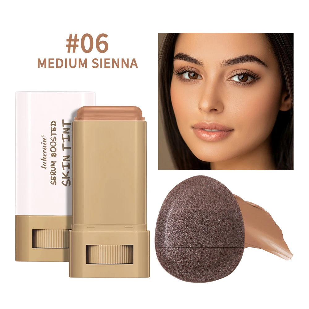 Daily Makeup Skin Tint Stick Serum with Puff for Natural Coverage