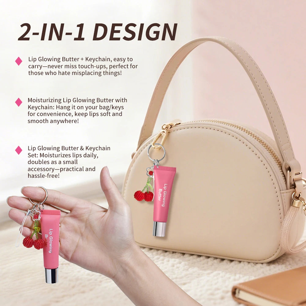 Daily Makeup Lip Gloss With Keychain For Long Lasting Hydrating Care