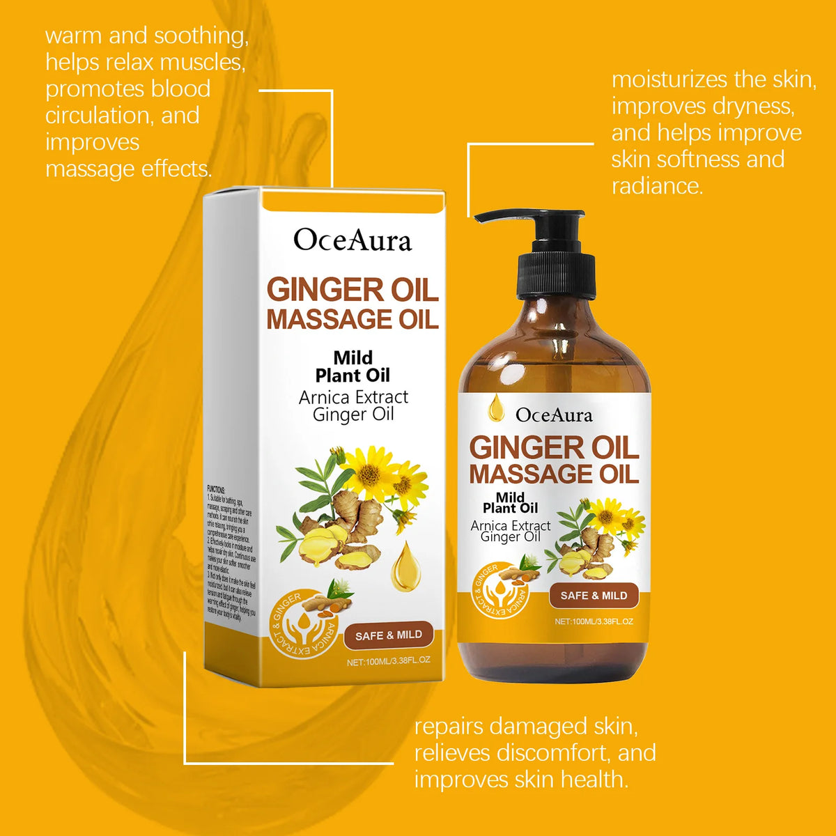 Relaxing at home with ginger massage oil for smooth skin and tension relief