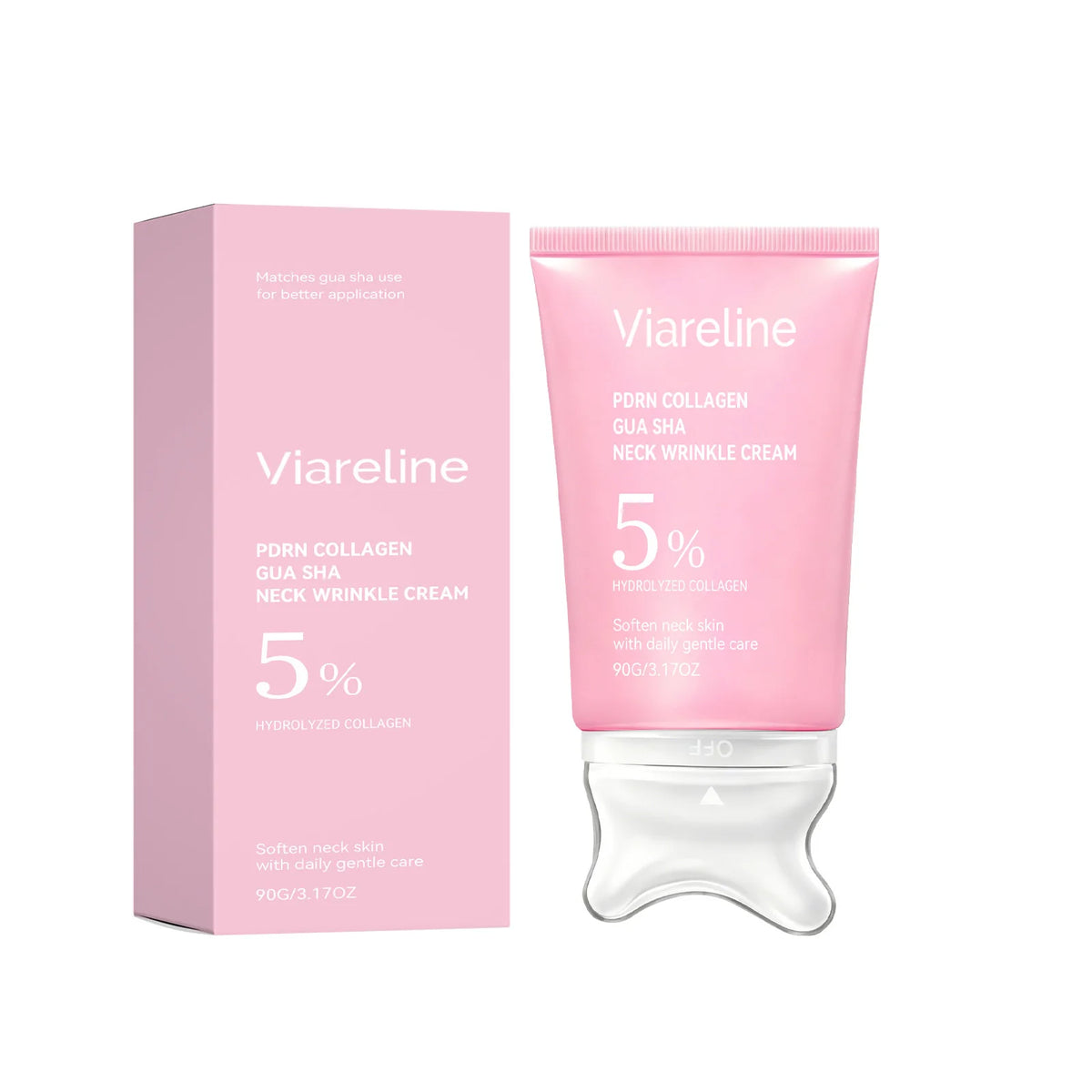 Neck Firming Collagen Neck Cream with Gua Sha Massager for Smooth Skin