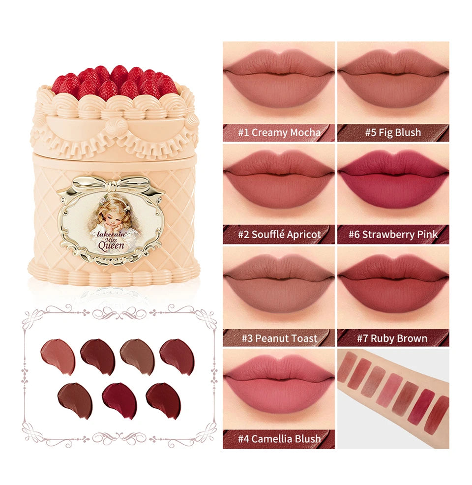 Daily Makeup Strawberry Cake Lip Mud Long Lasting Velvet Lip Cream