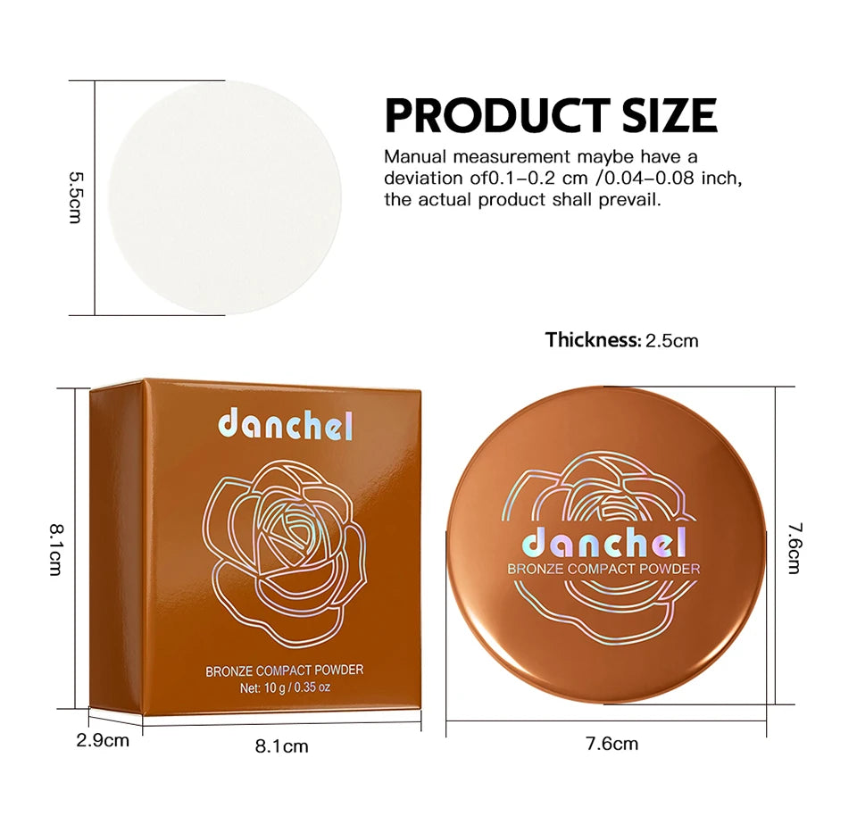Daily Makeup Bronze Compact Powder for Flawless Matte Finish Coverage