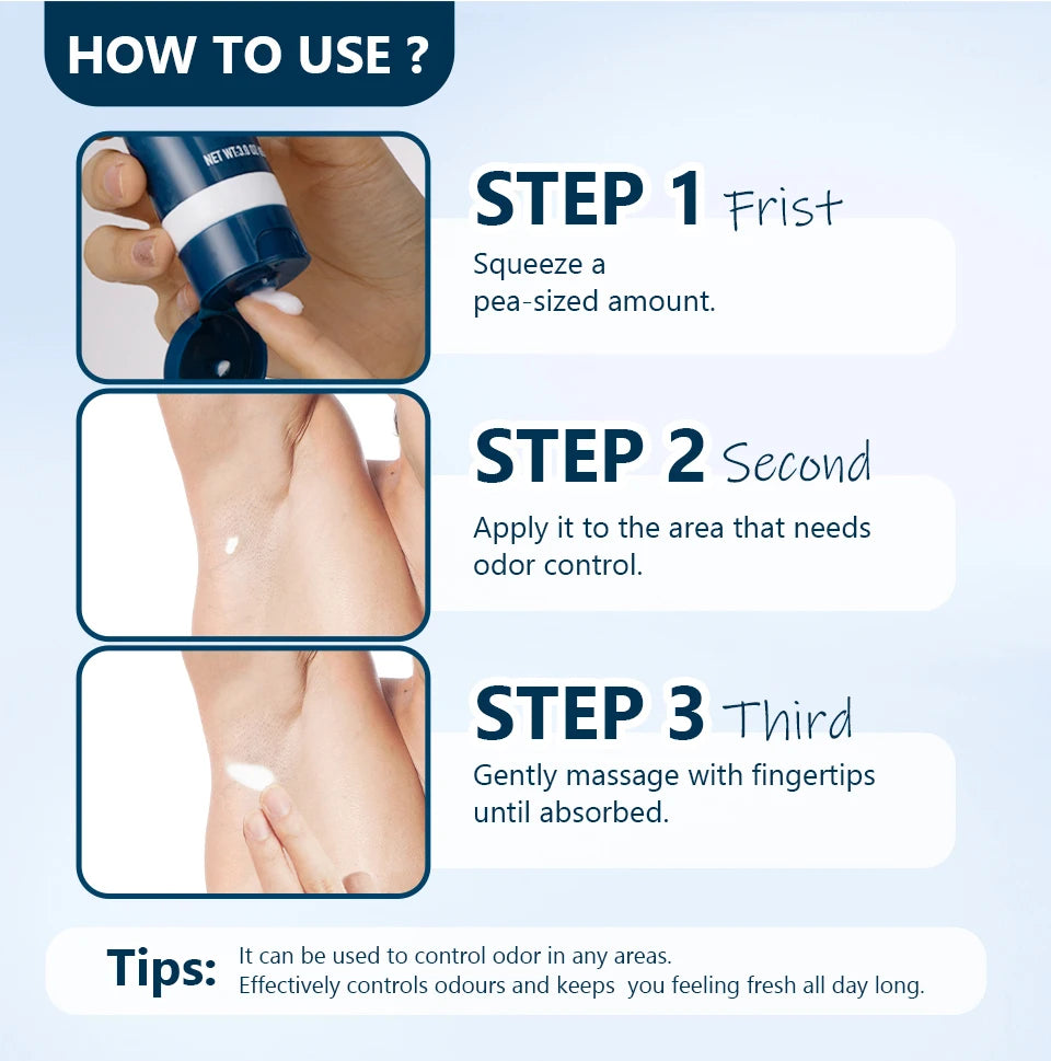 Daily use body deodorant stick with long lasting odor protection control