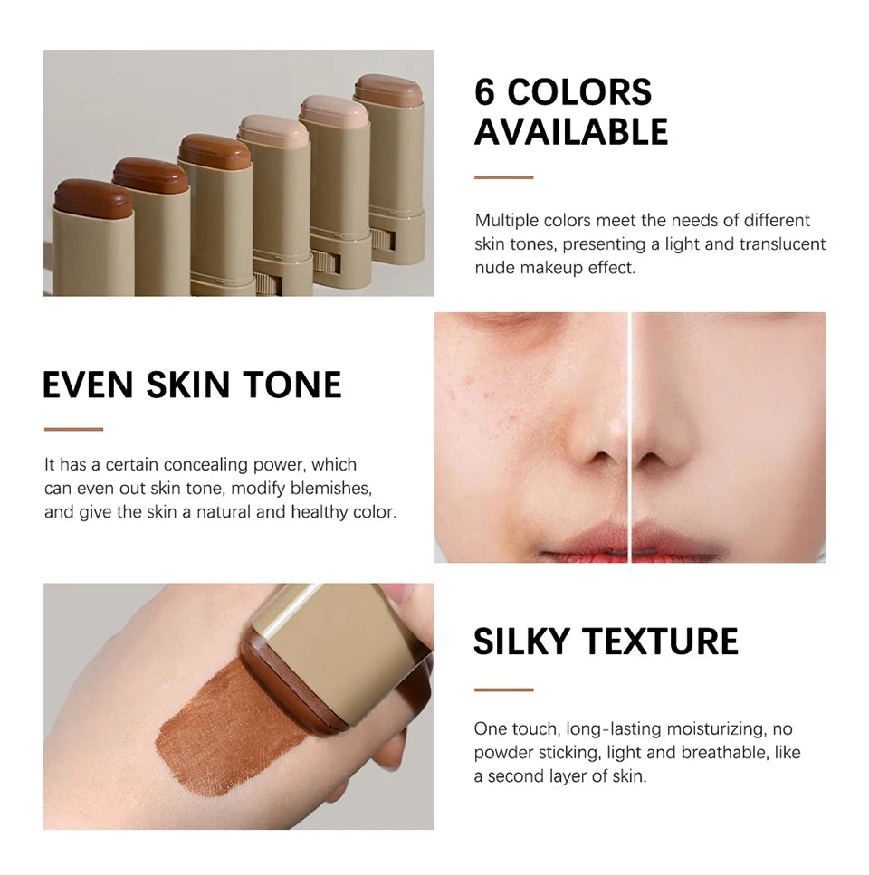 Travel makeup routine Matte Foundation Stick for smooth coverage