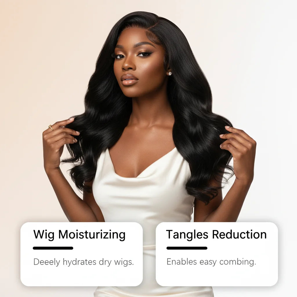 Daily styling wig conditioning spray for smooth and frizz free hair