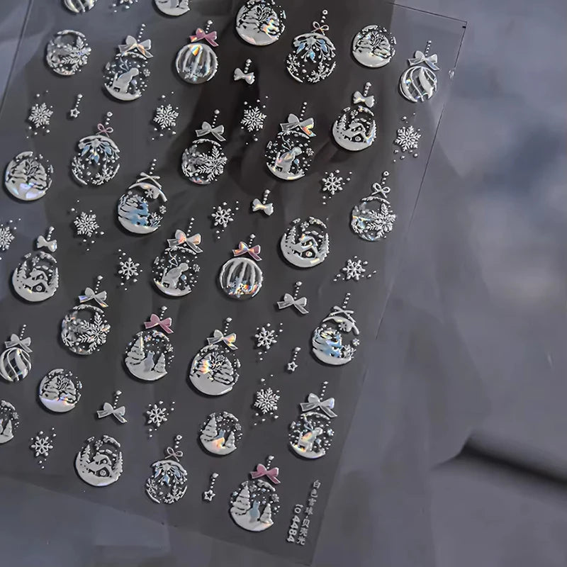 Christmas party nail art decor winter sticker for holiday manicure styling