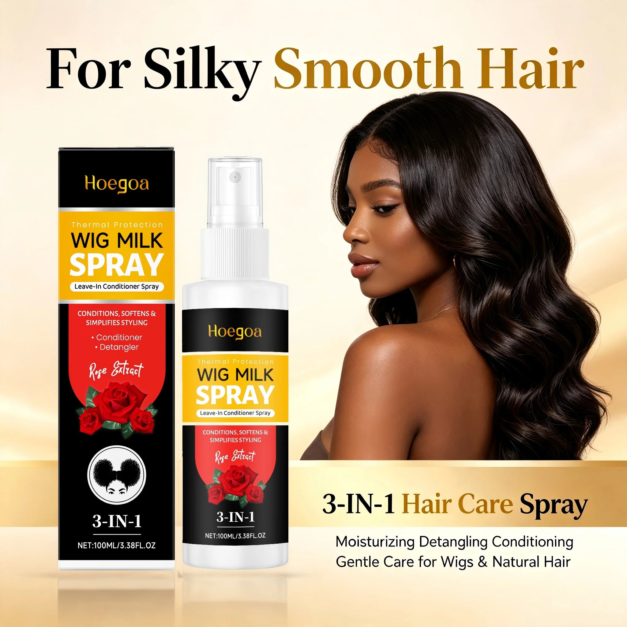 Daily styling wig conditioning spray for smooth and frizz free hair - 1