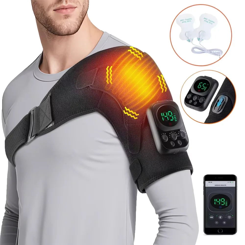 At home cordless shoulder heating massager with app control and vibration - 34