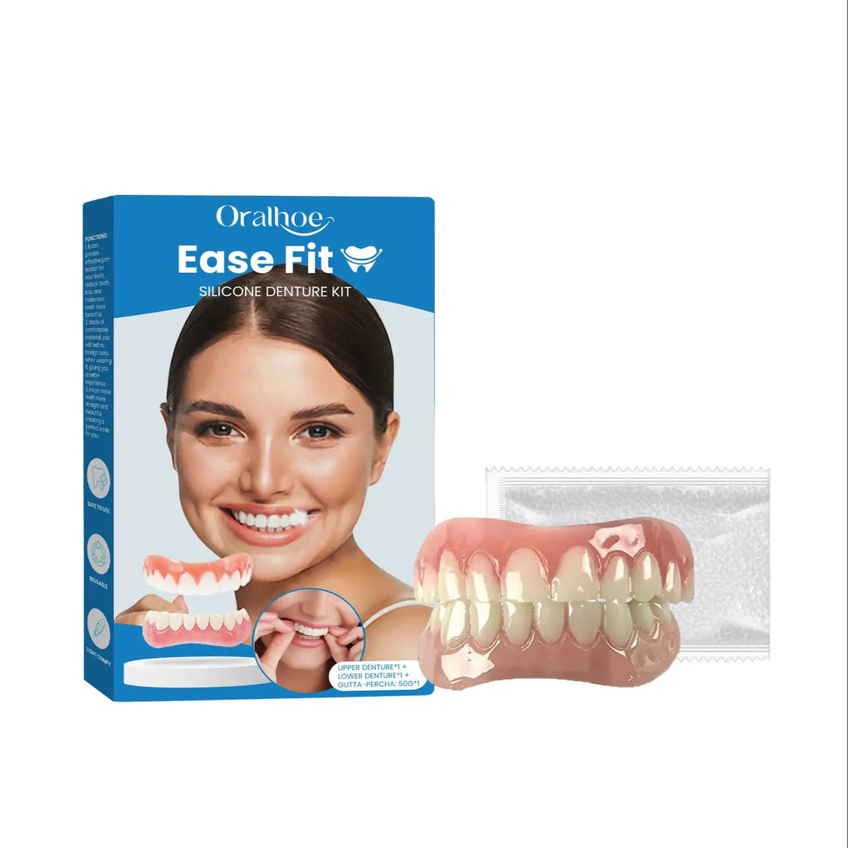Missing Teeth Silicone Denture Set for Natural Smile and Easy Chewing