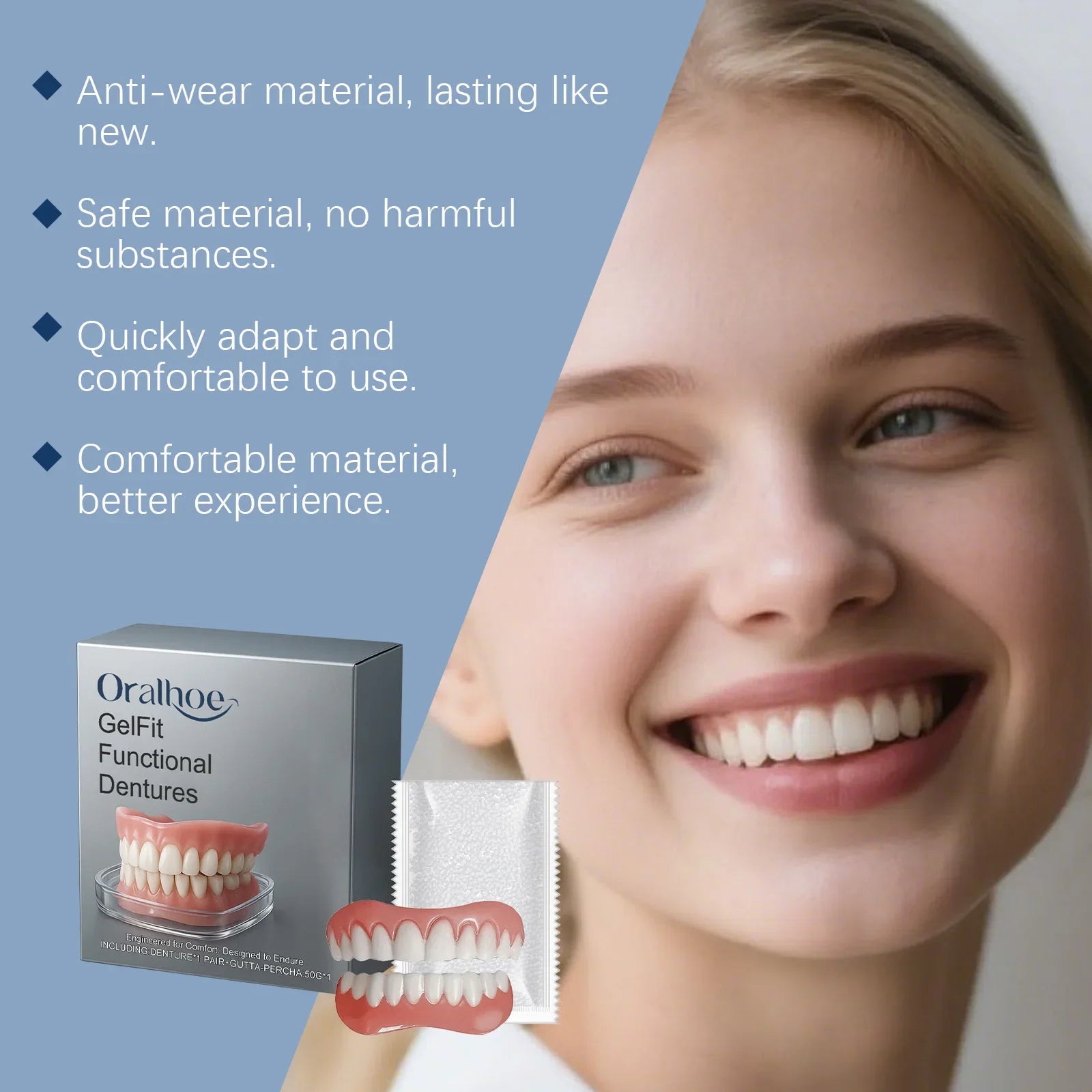 Bright Smile Temporary Denture Kit For Missing Teeth And Gaps - 20