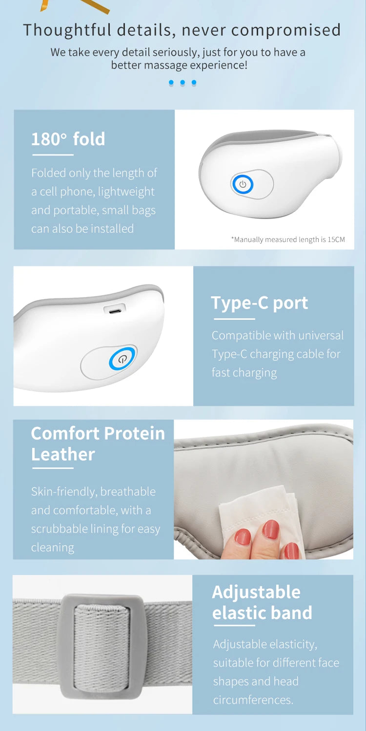 Dry Eyes Relief Rechargeable Eye Massager with Air Pressure and Heat