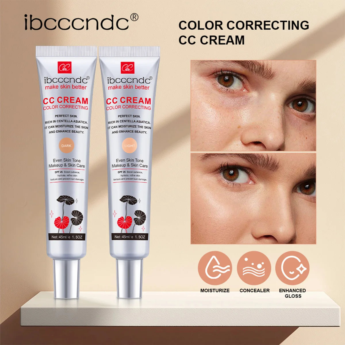 Daily Makeup Routine Color Correcting CC Cream Natural Luminous Finish