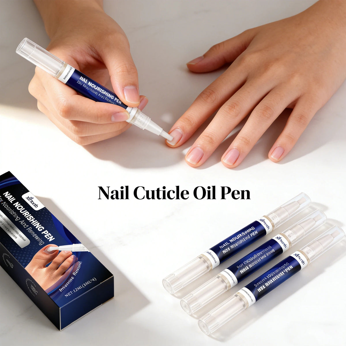 At home nail care cuticle oil pen to repair dry and fragile nails