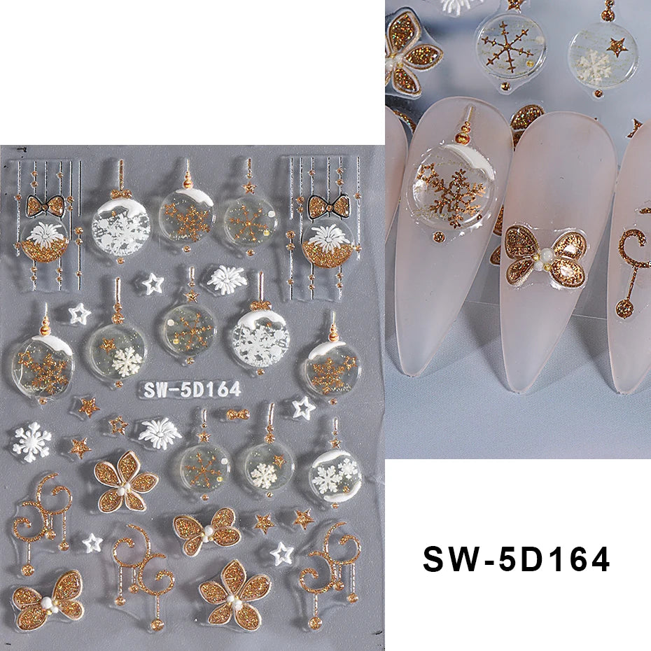Christmas party nail art decor winter sticker for holiday manicure styling - 24