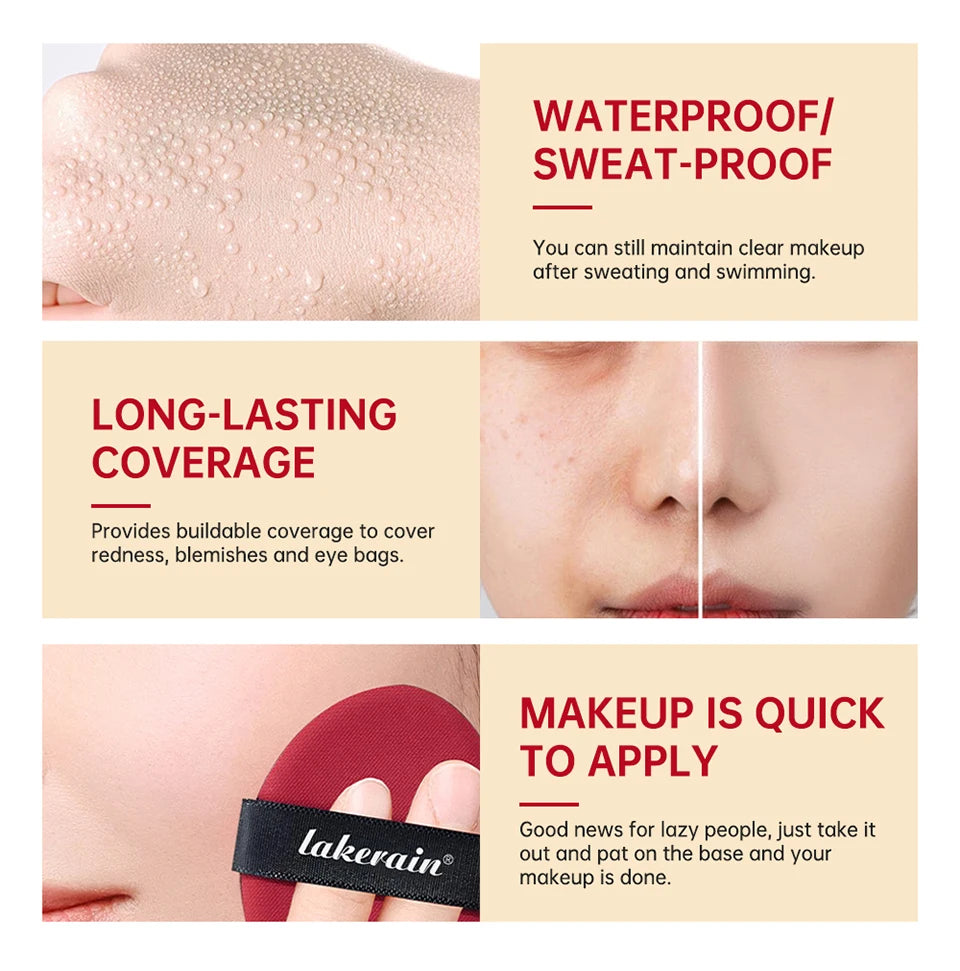 Korean makeup Super Fit Cushion Foundation with waterproof cover.