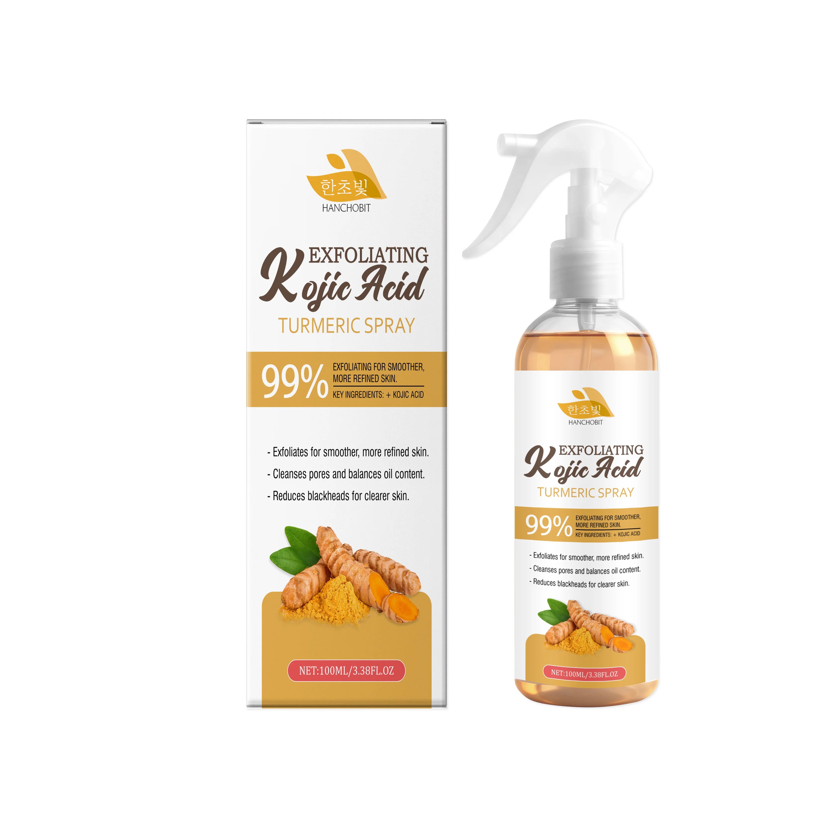 Daily Skin Care Kojic Acid Turmeric Exfoliating Spray for Smooth Skin - 14