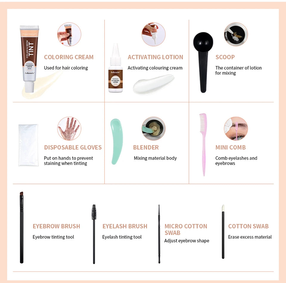 Daily Makeup Eyelash And Brow Tint Kit For Natural Bushy Look