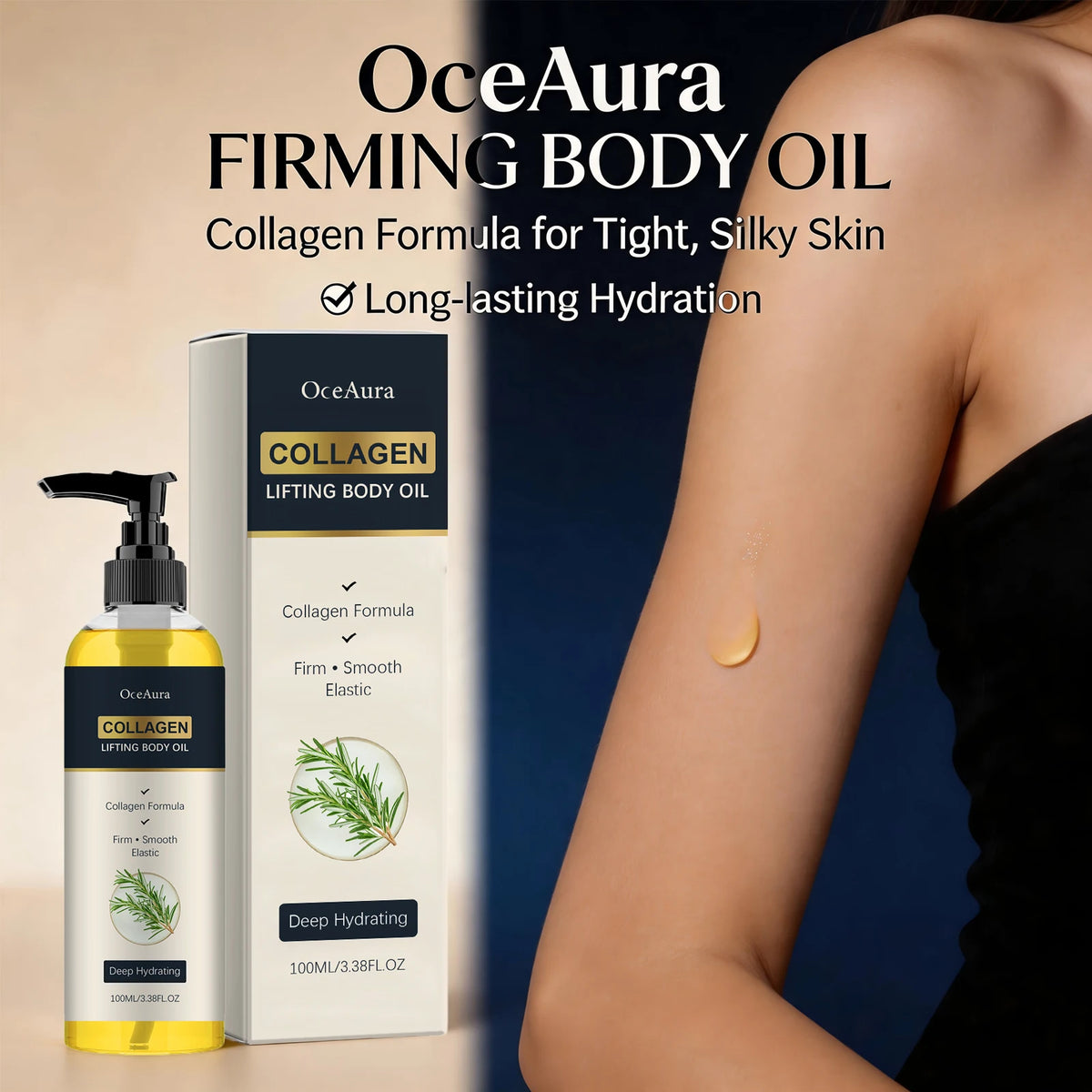 Dry Skin Body Care Collagen Lifting Body Oil for Deep Hydration & Firming