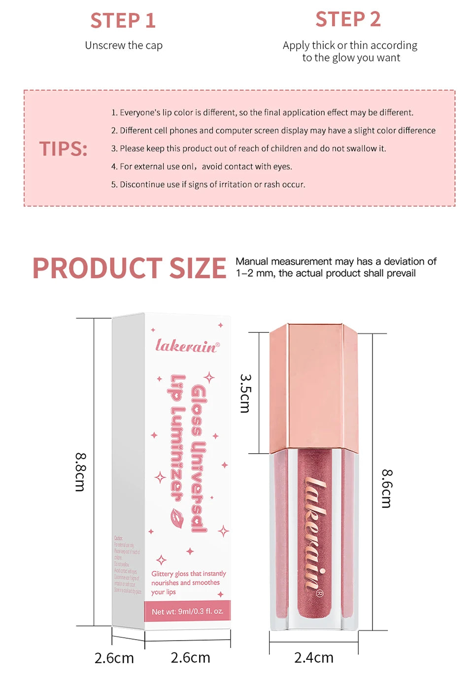 Daily Makeup Routine Lip Luminizer Gloss for Long Lasting Hydration