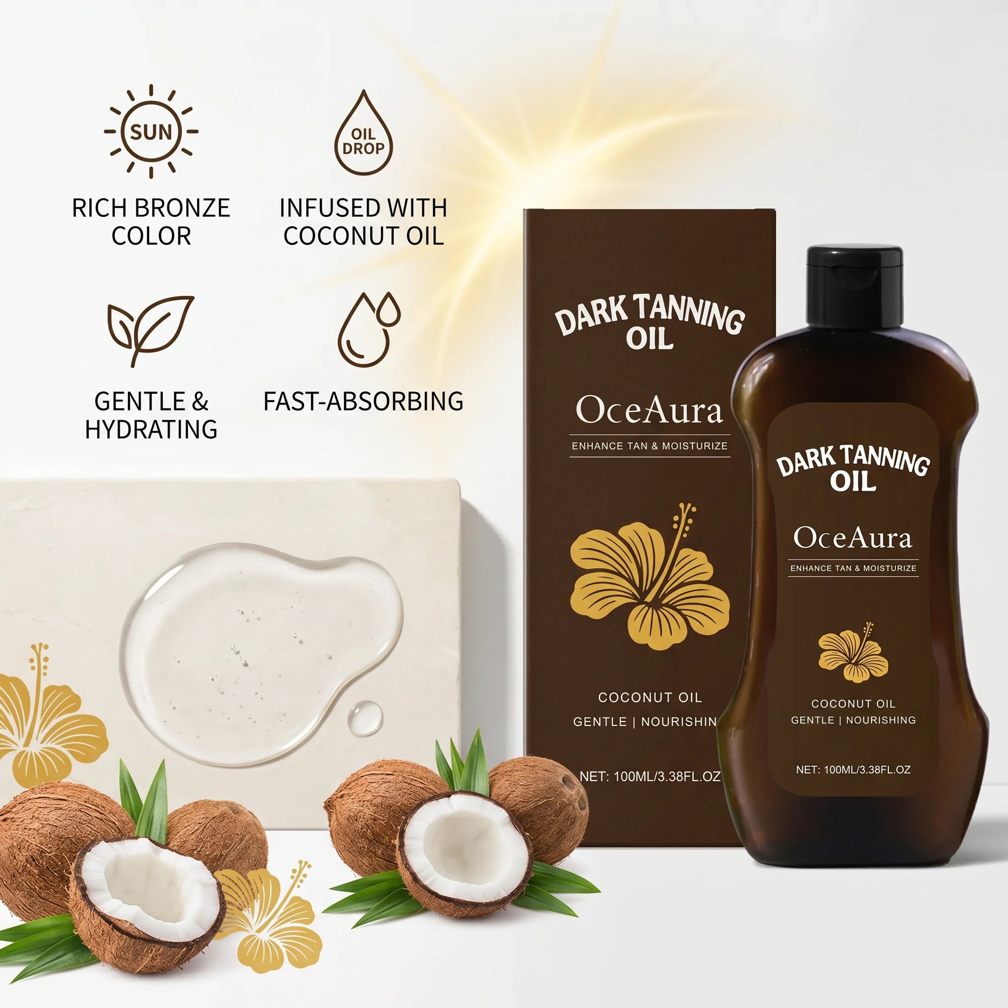 Beach Outdoor Coconut Oil Dark Tanning Oil for Deep Golden Glow - 5