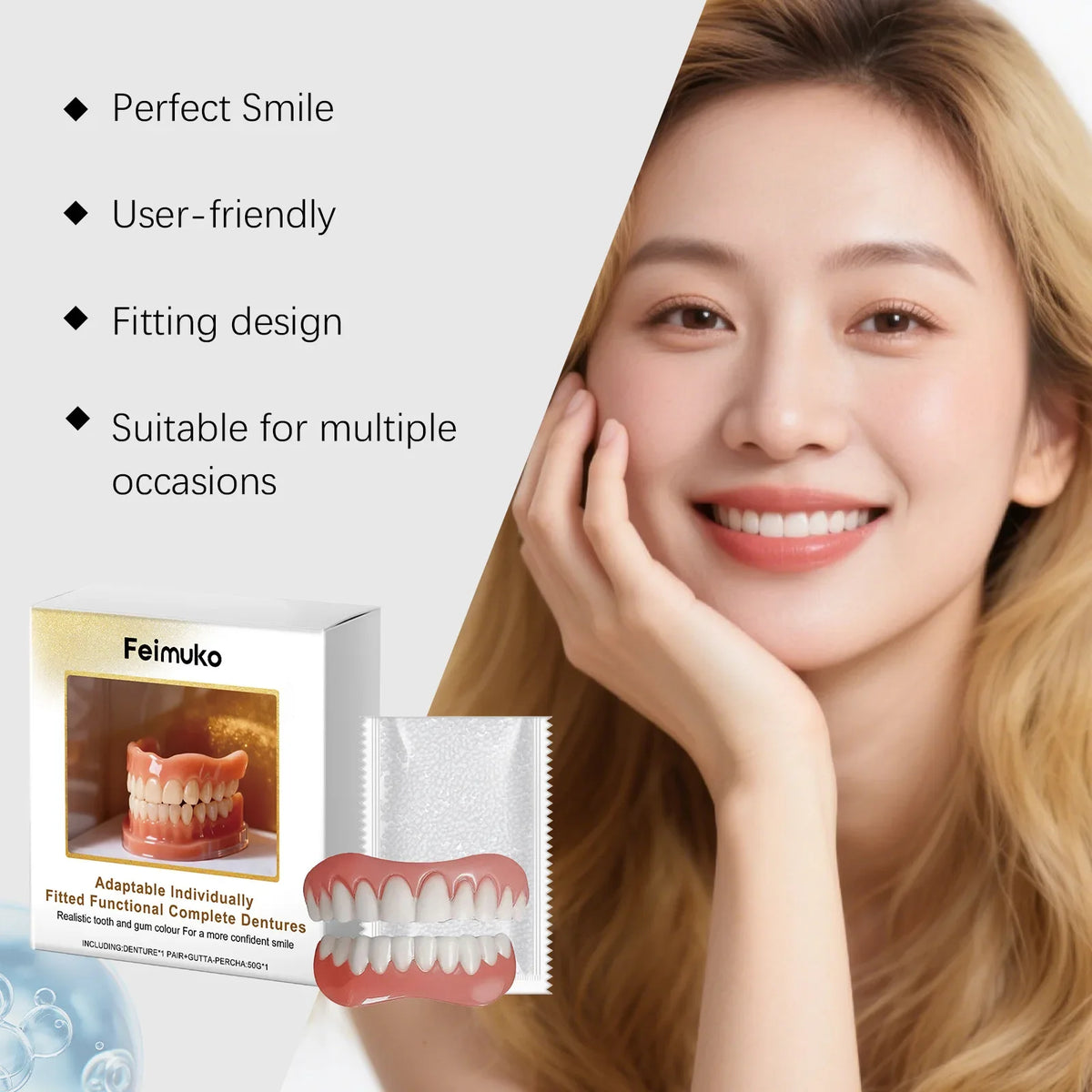 Daily Smile Enhancement Denture Silicone Kit for Easy Fit