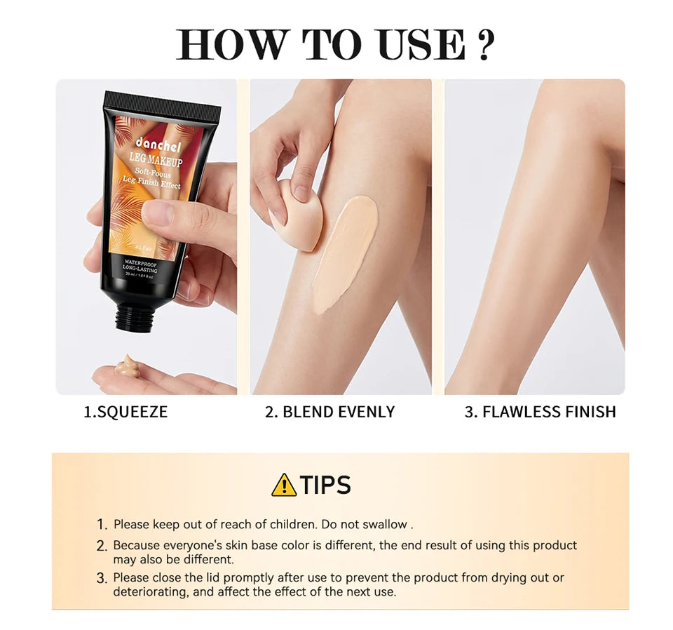 Body Care Leg Makeup Foundation for Flawless Long Lasting Skin Finish