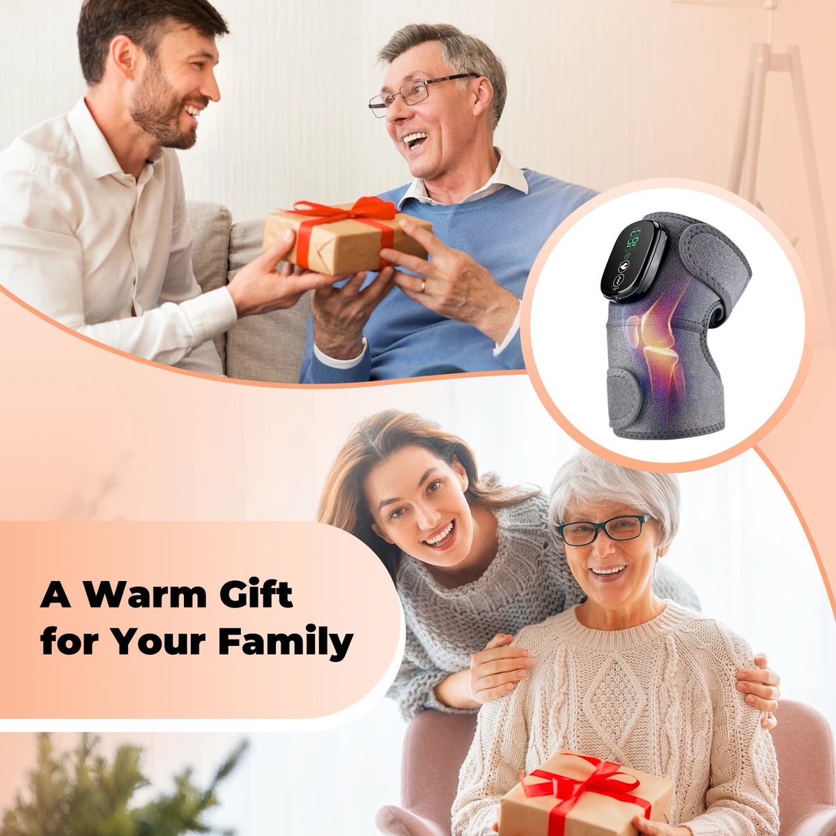 Winter Sports Heated Knee Massager Cordless Heating Pad