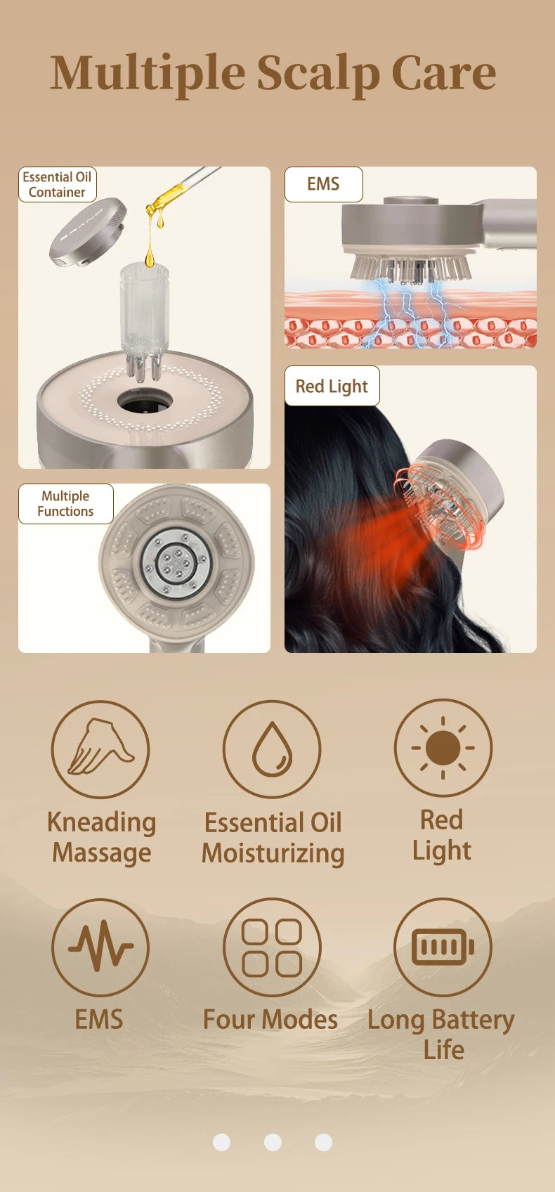Bathroom Electric Scalp Massager Comb for Hair Growth and Serum - 8