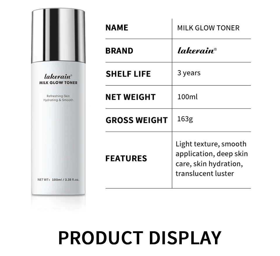 Daily Skin Care Milk Glow Toner for Dry And Tired Skin Hydration