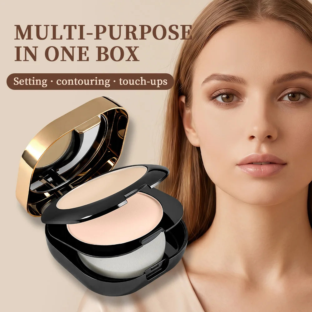 Daily Makeup Routine Flawless Collagen Pressed Powder Matte Finish - 2