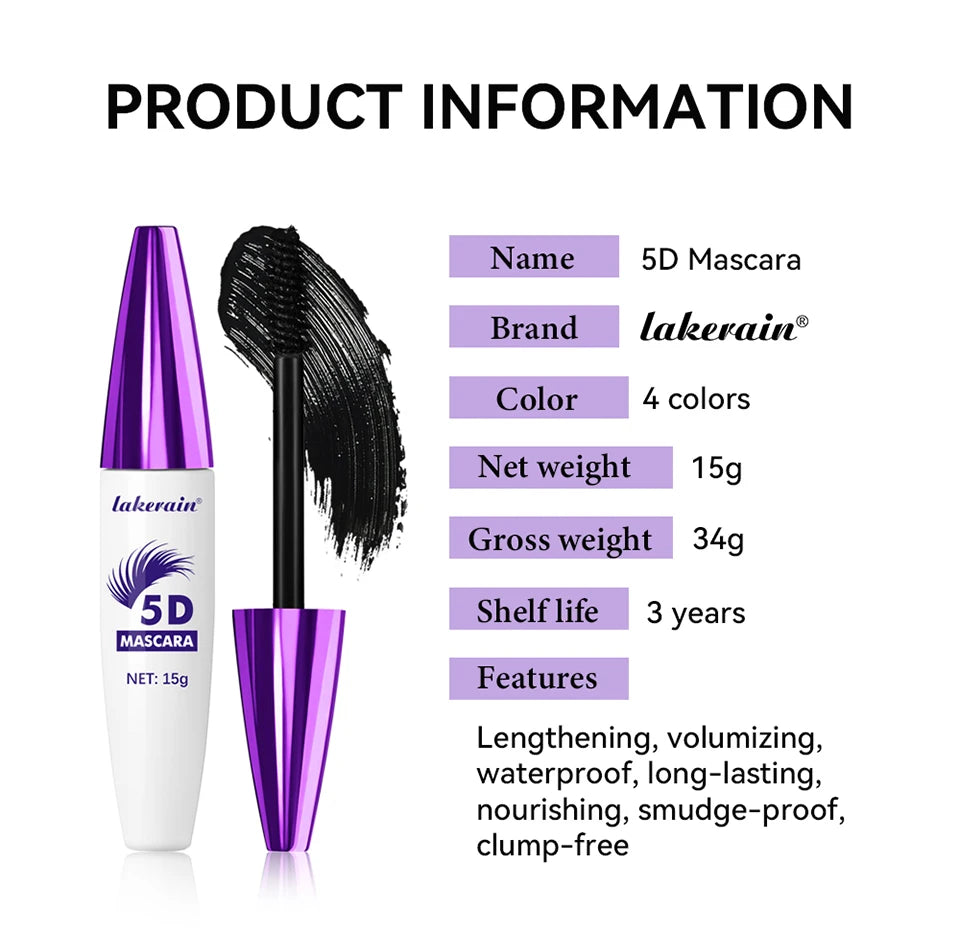 Daily Makeup 5D Mascara Waterproof Lengthening and Volume Effect - 16