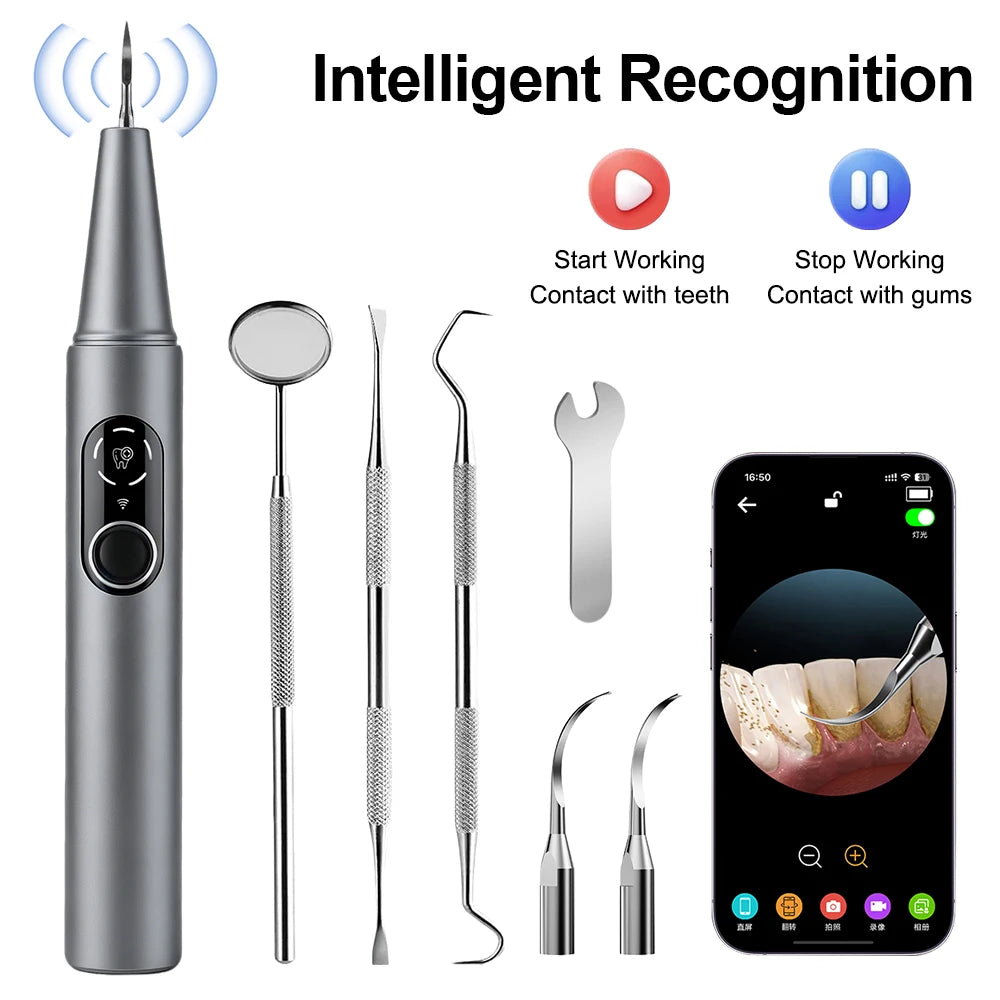 Bathroom Ultrasonic Dental Scaler with HD Camera for Plaque Removal