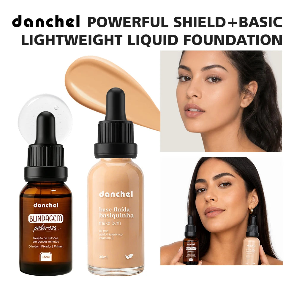Daily Makeup Face Makeup Set with Primer Serum and Liquid Foundation - 1