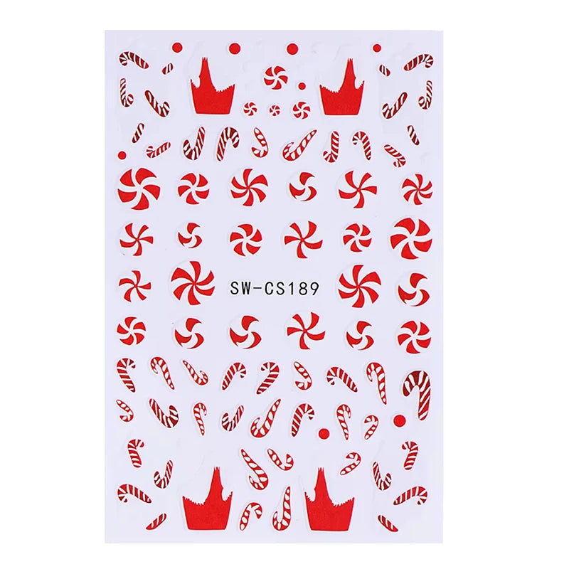 Christmas party nail art decor winter sticker for holiday manicure styling - 22