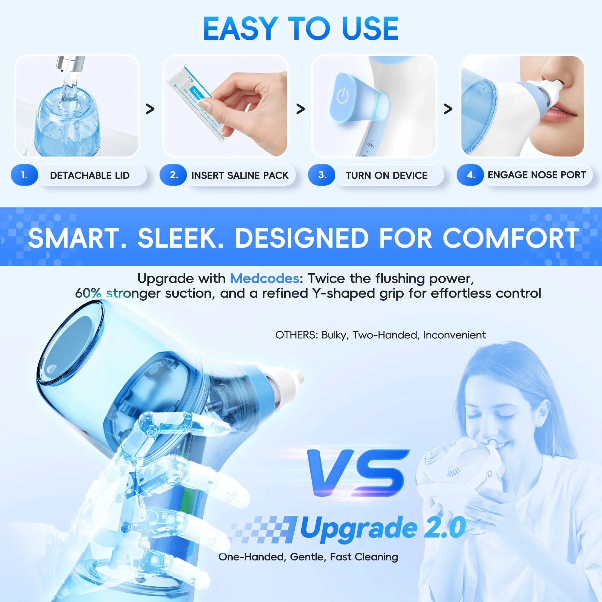 Allergy relief sinus rinse machine for clear nasal passages and easy breathing - 4