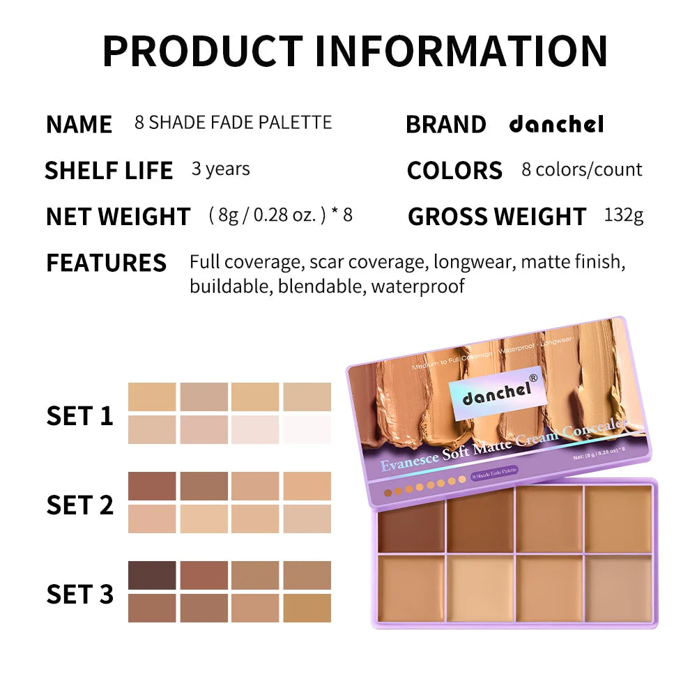 Daily Makeup Routine Cream Concealer Palette for Flawless Coverage - 16
