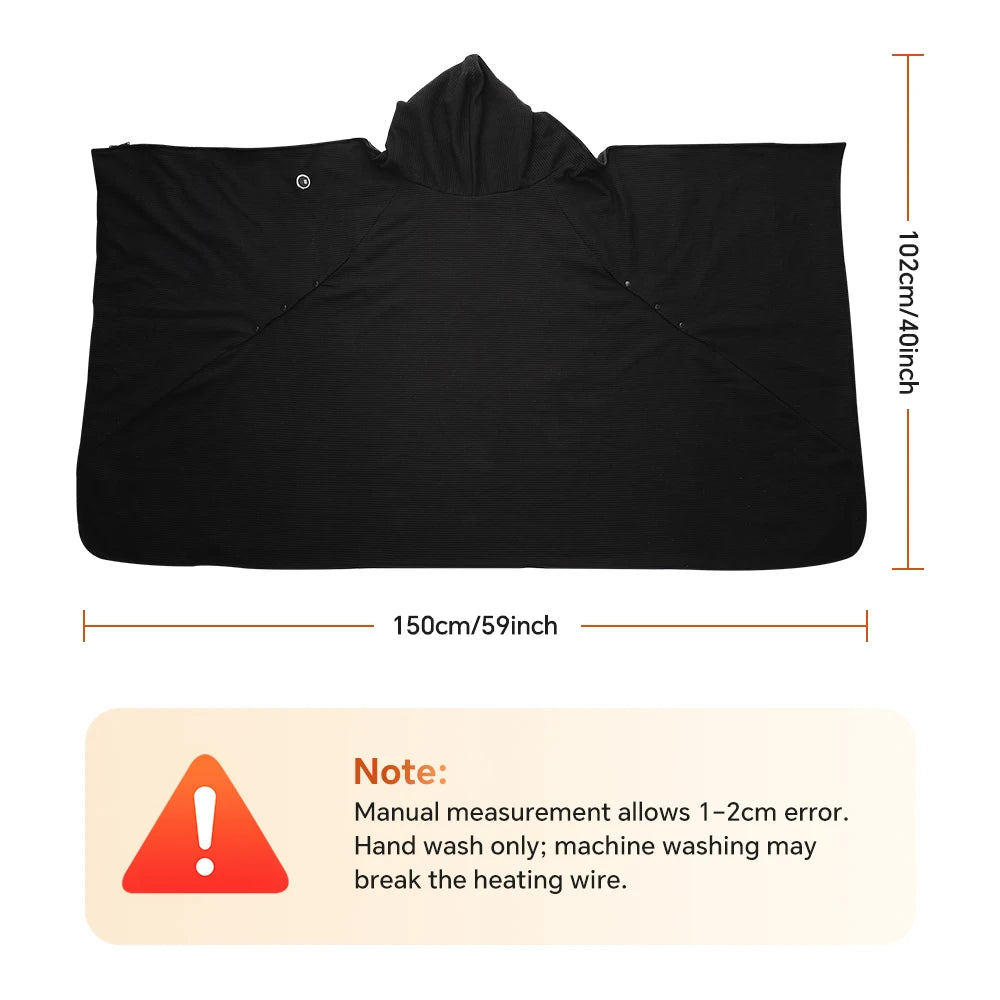 Winter Office Heated Shawl Blanket with Hood and Three Temperature Levels - 17