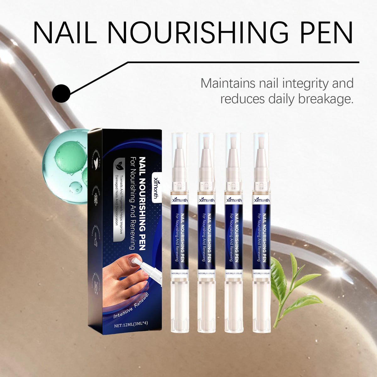 At home nail care cuticle oil pen to repair dry and fragile nails