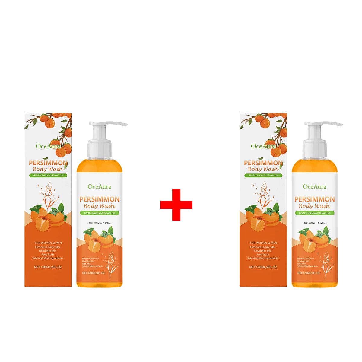 Bathroom Shower Persimmon Body Wash Exfoliating Oil Control Skin Odor Remover
